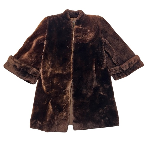 Vintage Mahogany Brown Mink Fur Coat Albrecht Furs - Picture 1 of 6